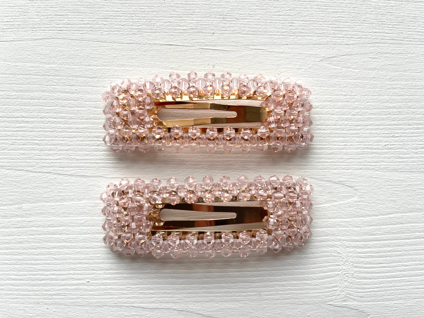 Daphne Pink Crystal Snap Clip Set Of Two