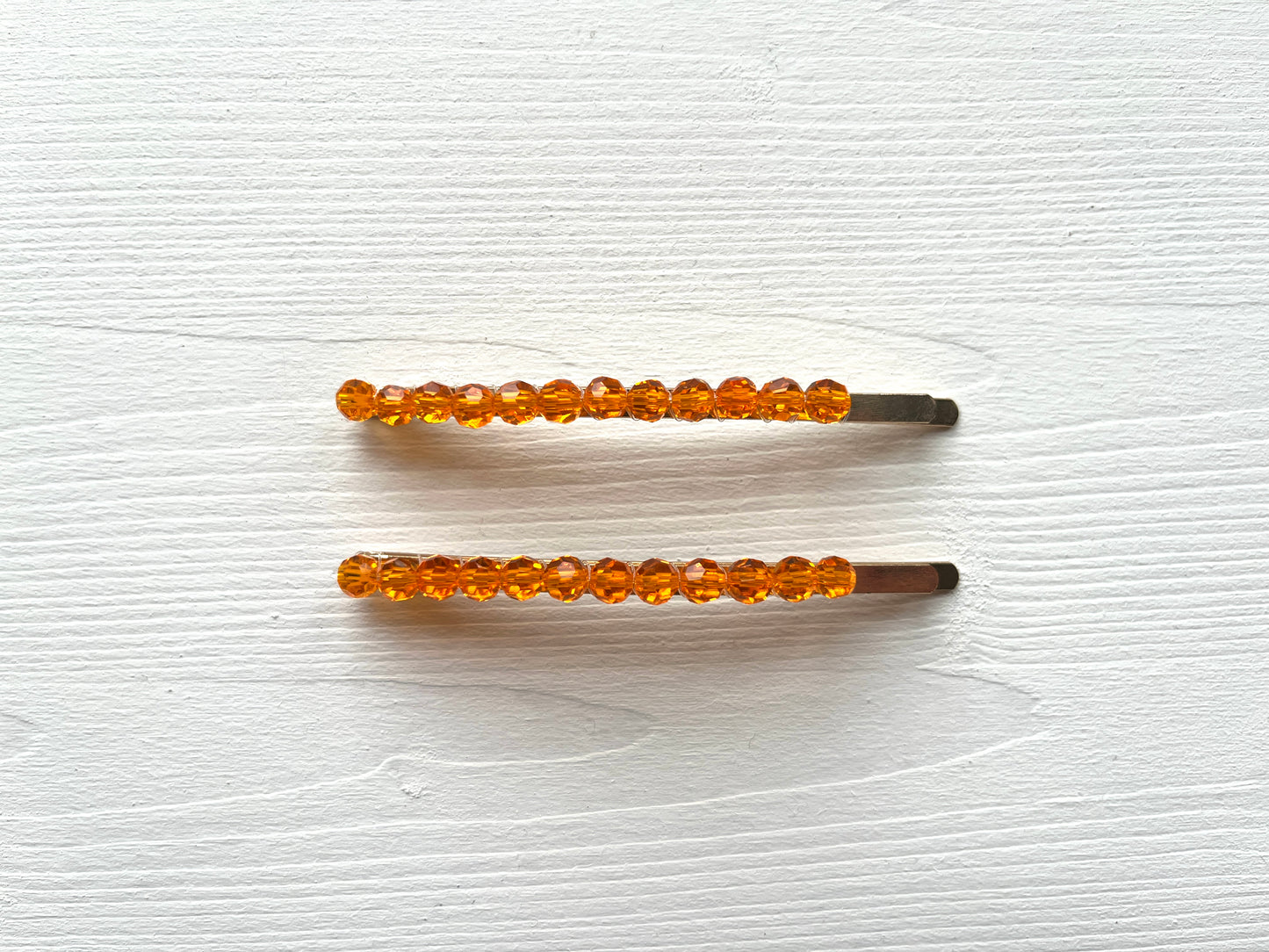 Iris Orange Crystal Pin Set Of Two