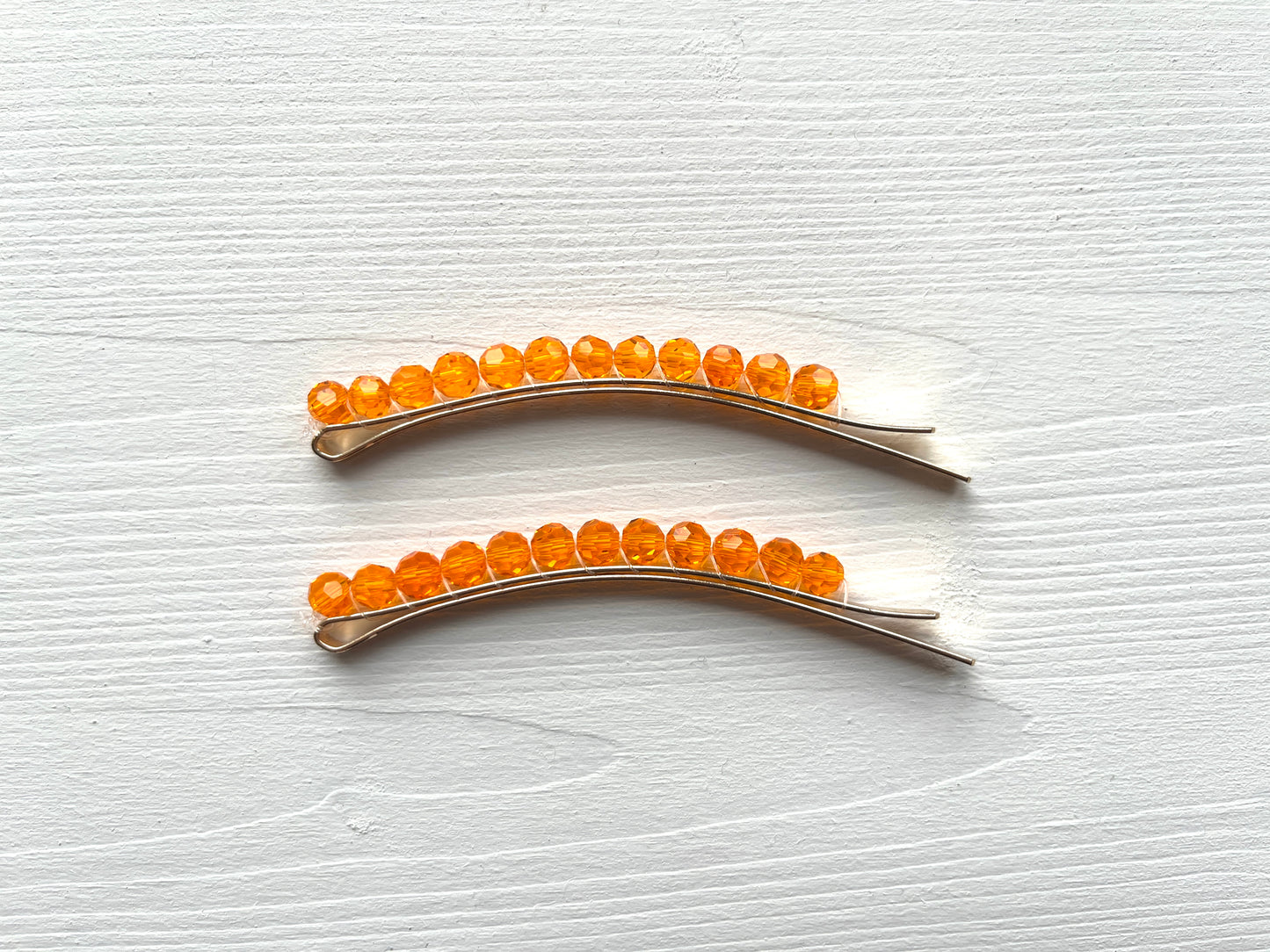 Iris Orange Crystal Pin Set Of Two