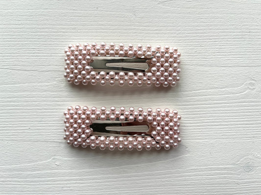 Daphne Baby Pink Pearl Snap Clip Set Of Two