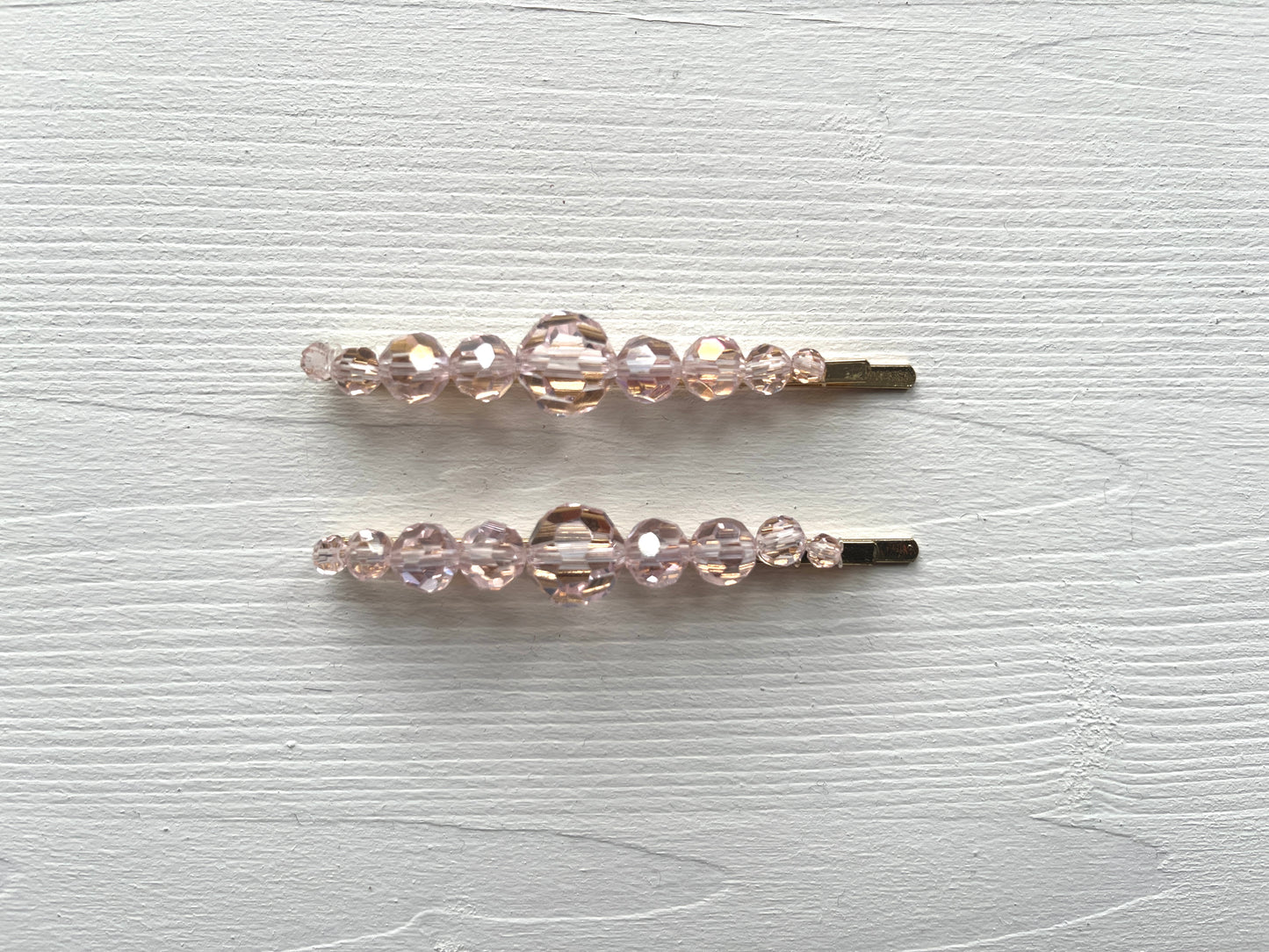 Flora Pink Crystal Pin Set Of Two